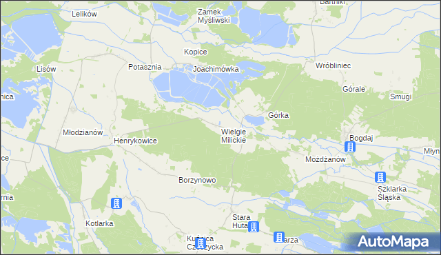 mapa Wielgie Milickie, Wielgie Milickie na mapie Targeo