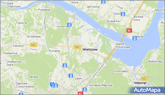 mapa Wieliszew, Wieliszew na mapie Targeo