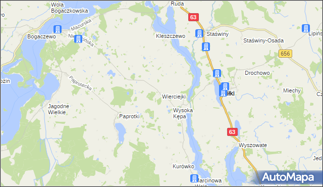 mapa Wierciejki, Wierciejki na mapie Targeo