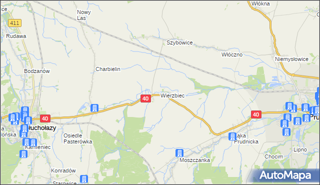 mapa Wierzbiec, Wierzbiec na mapie Targeo