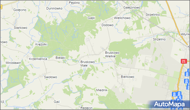 mapa Wierzbięcin gmina Słupsk, Wierzbięcin gmina Słupsk na mapie Targeo