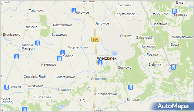 mapa Wierzbinek, Wierzbinek na mapie Targeo