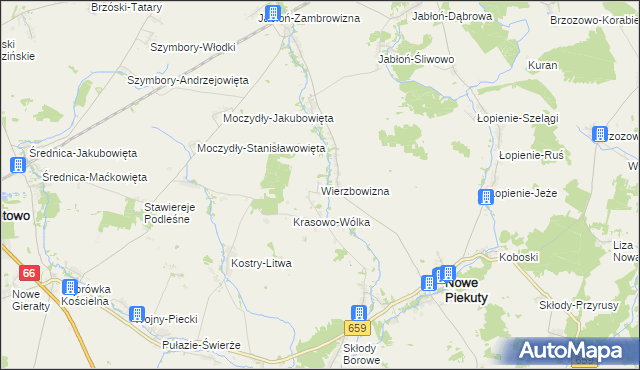 mapa Wierzbowizna, Wierzbowizna na mapie Targeo