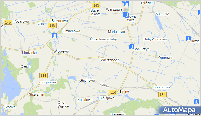 mapa Wierzchocin, Wierzchocin na mapie Targeo