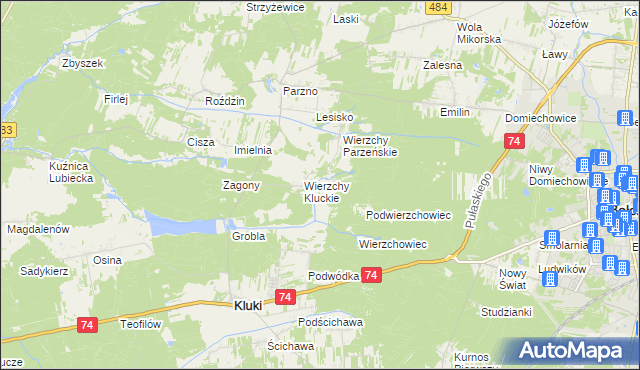 mapa Wierzchy Strzyżewskie, Wierzchy Strzyżewskie na mapie Targeo