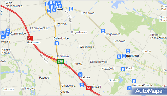 mapa Więsławice-Parcele, Więsławice-Parcele na mapie Targeo