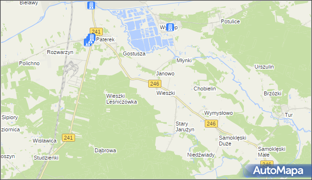 mapa Wieszki, Wieszki na mapie Targeo