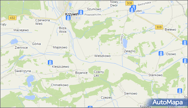 mapa Wieszkowo, Wieszkowo na mapie Targeo