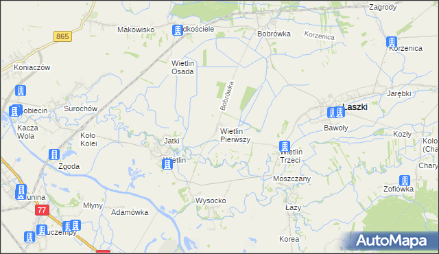 mapa Wietlin Pierwszy, Wietlin Pierwszy na mapie Targeo