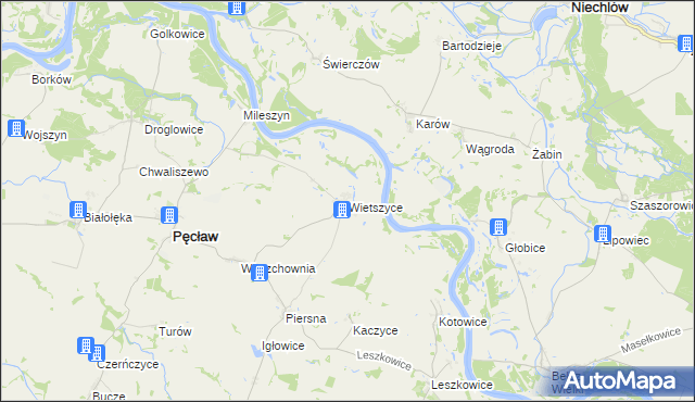 mapa Wietszyce, Wietszyce na mapie Targeo