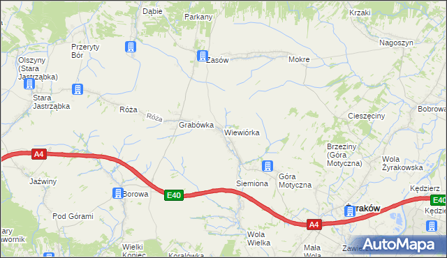 mapa Wiewiórka gmina Żyraków, Wiewiórka gmina Żyraków na mapie Targeo