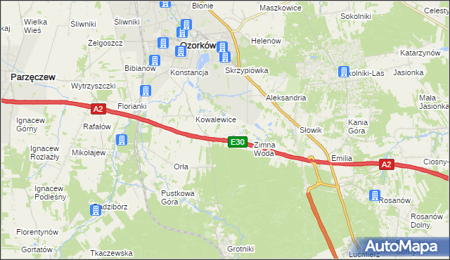 mapa Wiktorów gmina Zgierz, Wiktorów gmina Zgierz na mapie Targeo