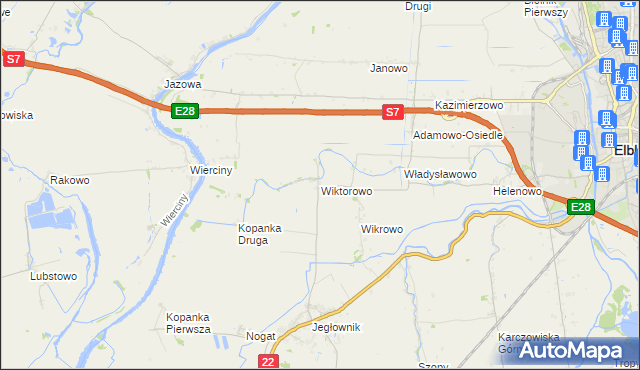 mapa Wiktorowo gmina Gronowo Elbląskie, Wiktorowo gmina Gronowo Elbląskie na mapie Targeo