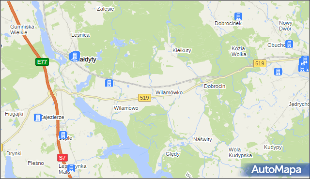 mapa Wilamówko, Wilamówko na mapie Targeo