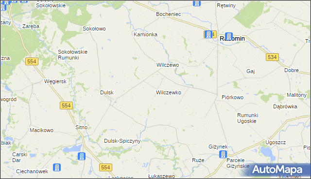 mapa Wilczewko, Wilczewko na mapie Targeo