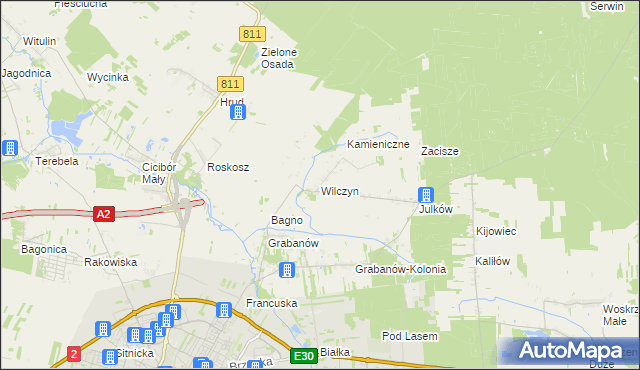 mapa Wilczyn gmina Biała Podlaska, Wilczyn gmina Biała Podlaska na mapie Targeo