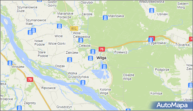 mapa Wilga, Wilga na mapie Targeo