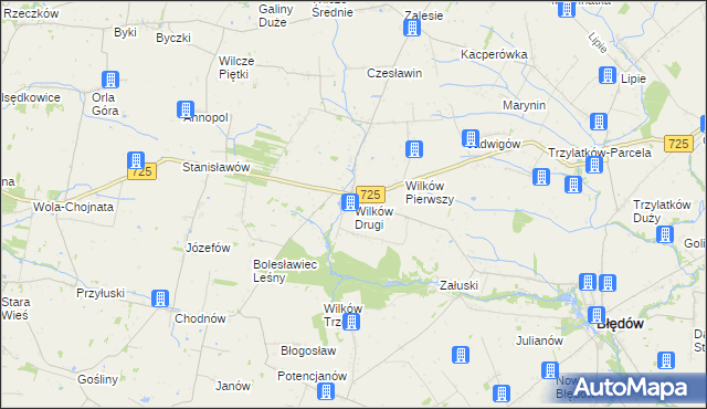 mapa Wilków Drugi, Wilków Drugi na mapie Targeo