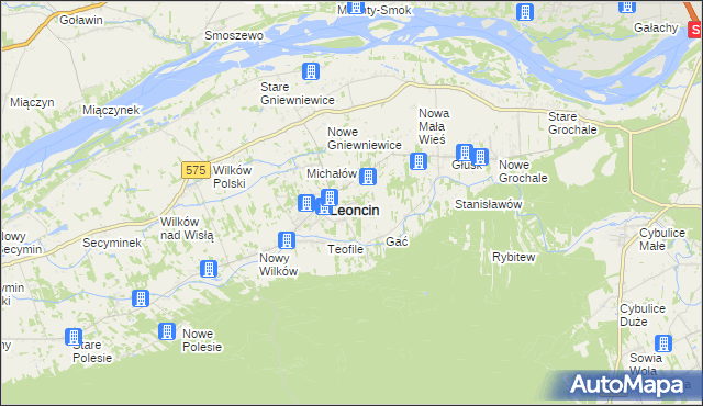 mapa Wincentówek gmina Leoncin, Wincentówek gmina Leoncin na mapie Targeo