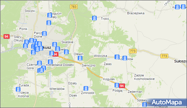 mapa Wiśliczka, Wiśliczka na mapie Targeo