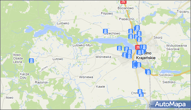 mapa Wiśniewka, Wiśniewka na mapie Targeo