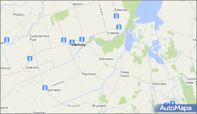 mapa Wiśniewo gmina Markusy, Wiśniewo gmina Markusy na mapie Targeo