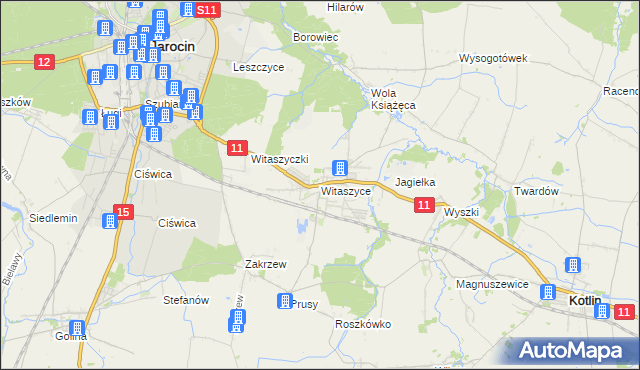 mapa Witaszyce, Witaszyce na mapie Targeo