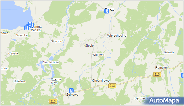 mapa Witkowo gmina Smołdzino, Witkowo gmina Smołdzino na mapie Targeo