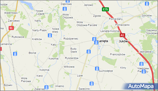 mapa Witoldów gmina Łanięta, Witoldów gmina Łanięta na mapie Targeo