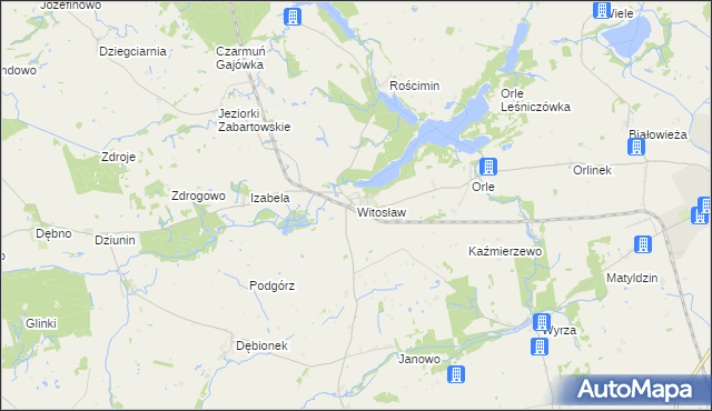 mapa Witosław gmina Mrocza, Witosław gmina Mrocza na mapie Targeo