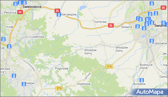 mapa Witoszów Górny, Witoszów Górny na mapie Targeo