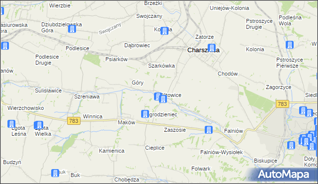 mapa Witowice gmina Charsznica, Witowice gmina Charsznica na mapie Targeo