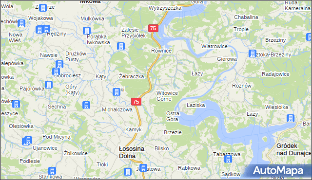 mapa Witowice Górne, Witowice Górne na mapie Targeo