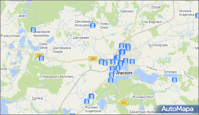 mapa Witunia, Witunia na mapie Targeo