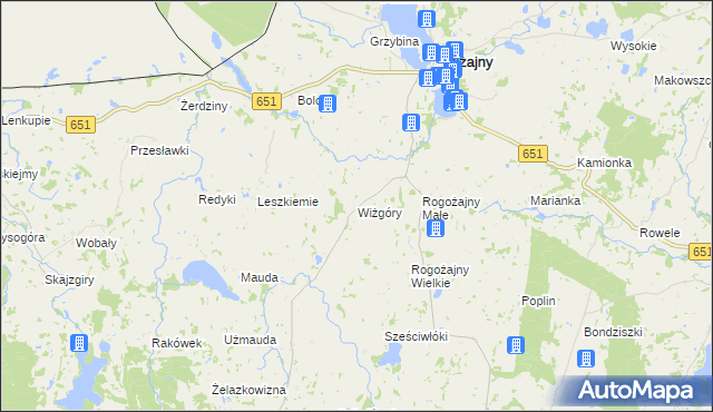 mapa Wiżgóry, Wiżgóry na mapie Targeo