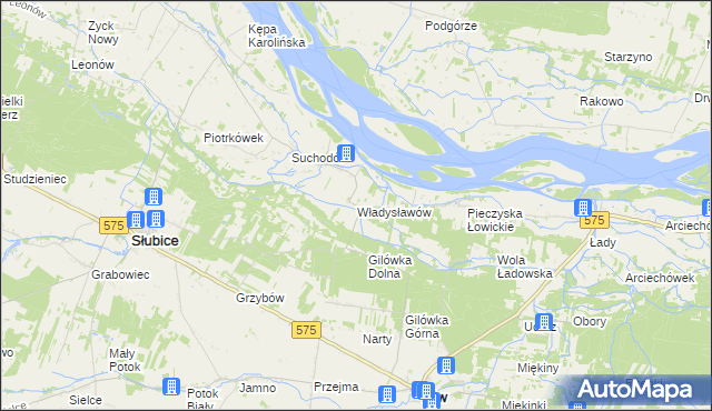 mapa Władysławów gmina Iłów, Władysławów gmina Iłów na mapie Targeo