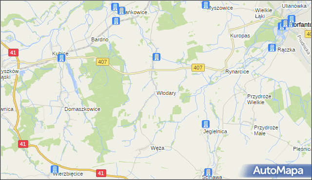 mapa Włodary, Włodary na mapie Targeo