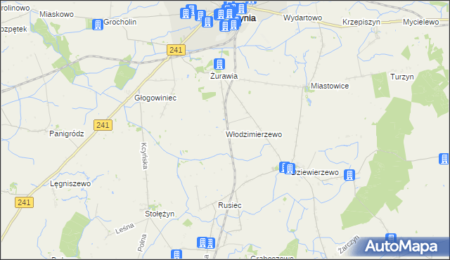 mapa Włodzimierzewo, Włodzimierzewo na mapie Targeo
