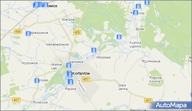 mapa Włostowa, Włostowa na mapie Targeo