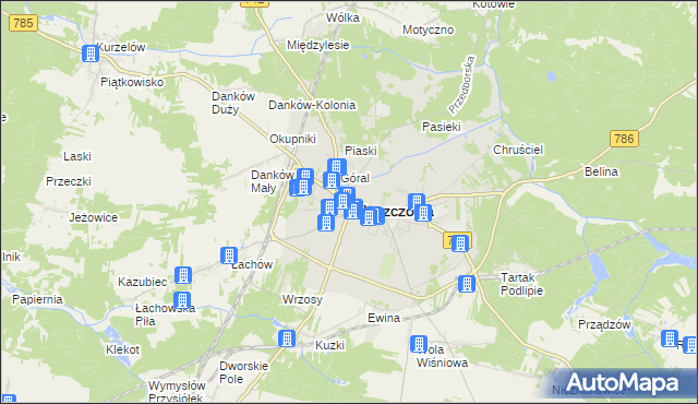 mapa Włoszczowa, Włoszczowa na mapie Targeo