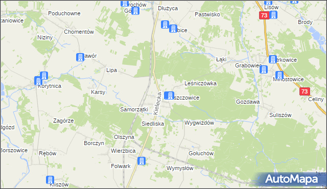 mapa Włoszczowice, Włoszczowice na mapie Targeo