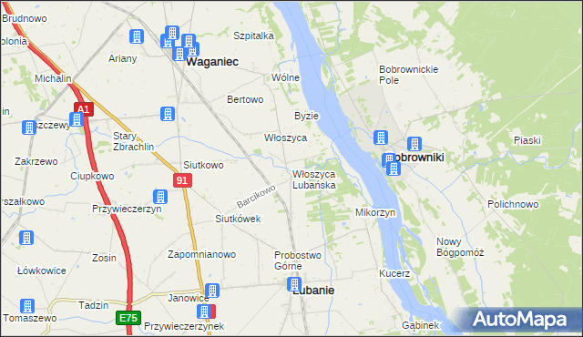 mapa Włoszyca Lubańska, Włoszyca Lubańska na mapie Targeo