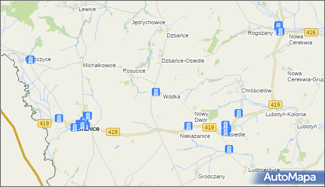 mapa Wódka gmina Branice, Wódka gmina Branice na mapie Targeo