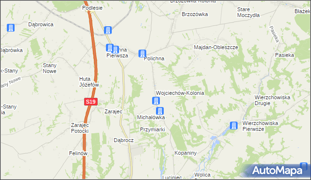 mapa Wojciechów-Kolonia, Wojciechów-Kolonia na mapie Targeo