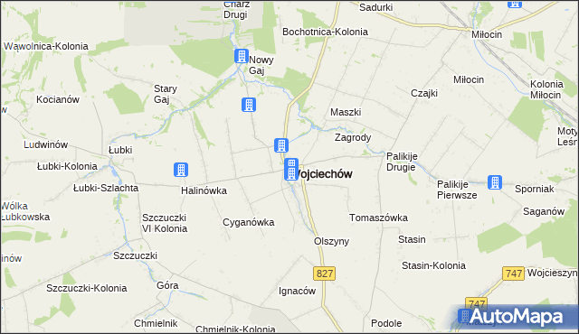 mapa Wojciechów powiat lubelski, Wojciechów powiat lubelski na mapie Targeo