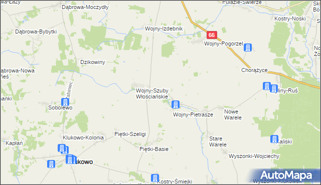 mapa Wojny-Szuby Szlacheckie, Wojny-Szuby Szlacheckie na mapie Targeo