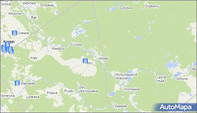 mapa Wojtal, Wojtal na mapie Targeo