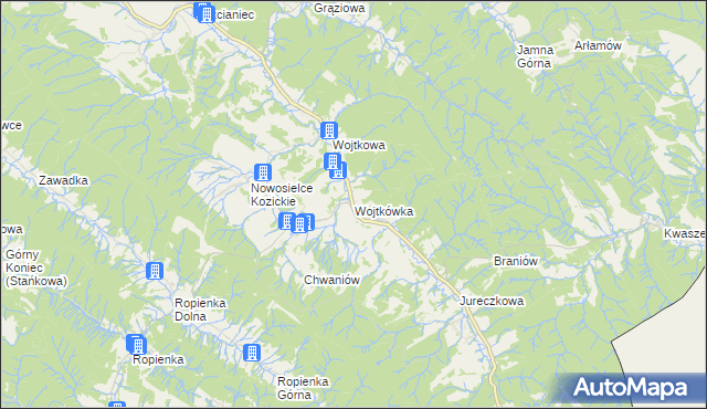 mapa Wojtkówka, Wojtkówka na mapie Targeo