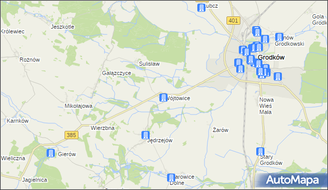 mapa Wójtowice gmina Grodków, Wójtowice gmina Grodków na mapie Targeo