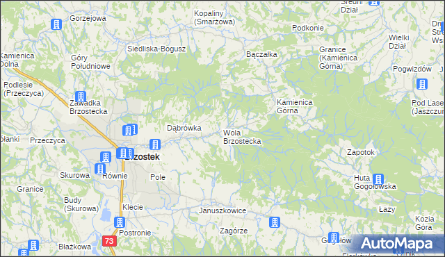 mapa Wola Brzostecka, Wola Brzostecka na mapie Targeo